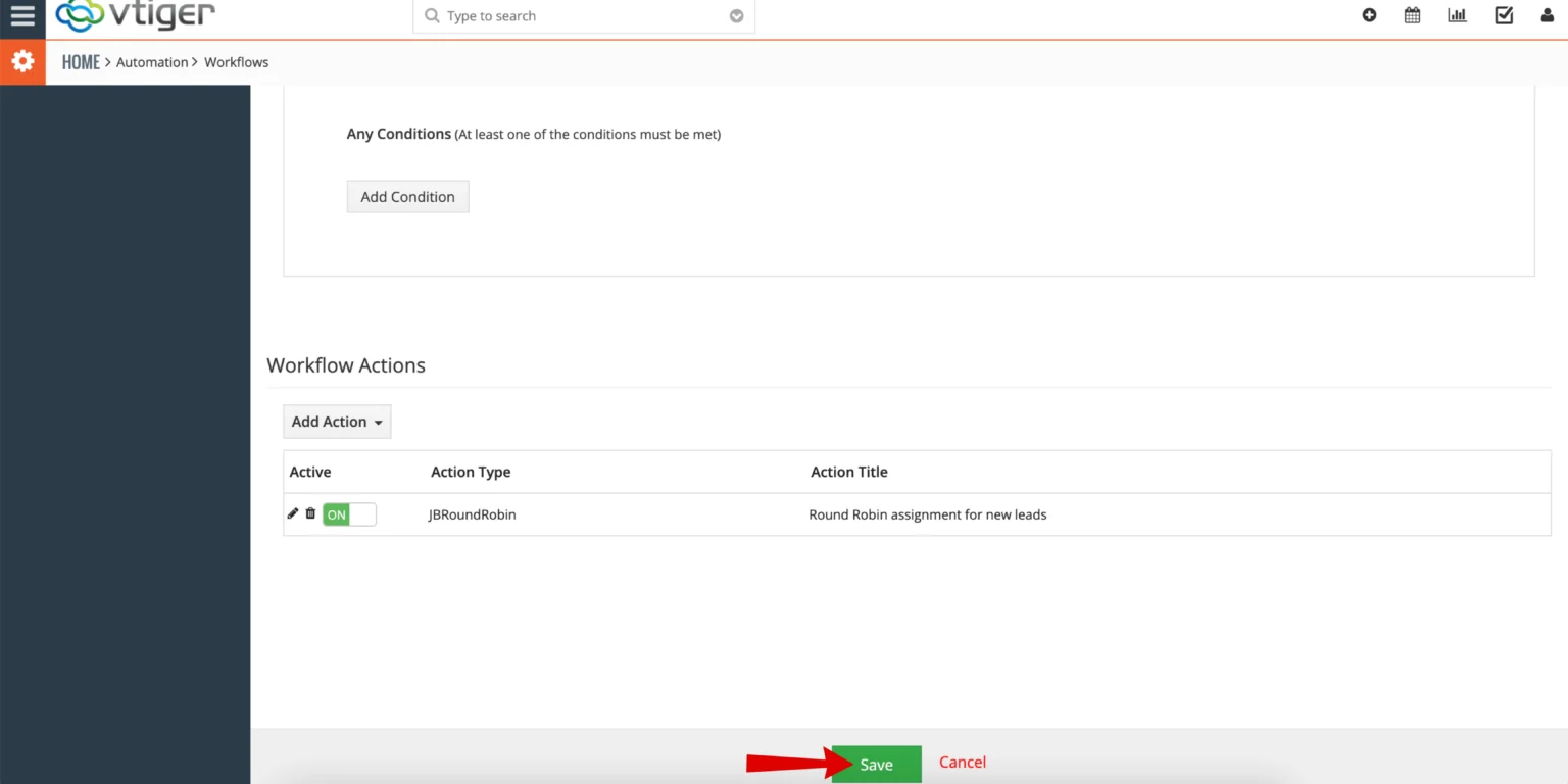 Vtiger-Round-robin-assignment-finalize-workflow-settings