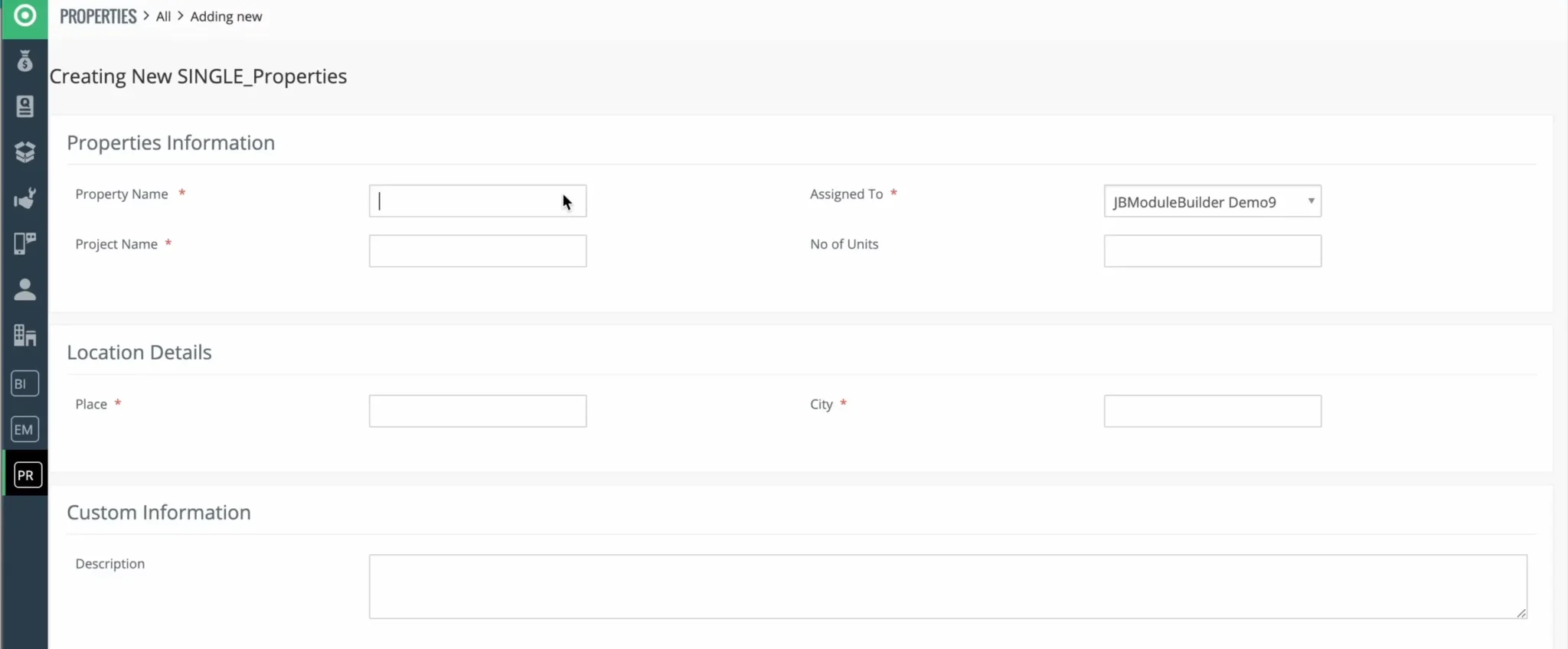 Creating a new record