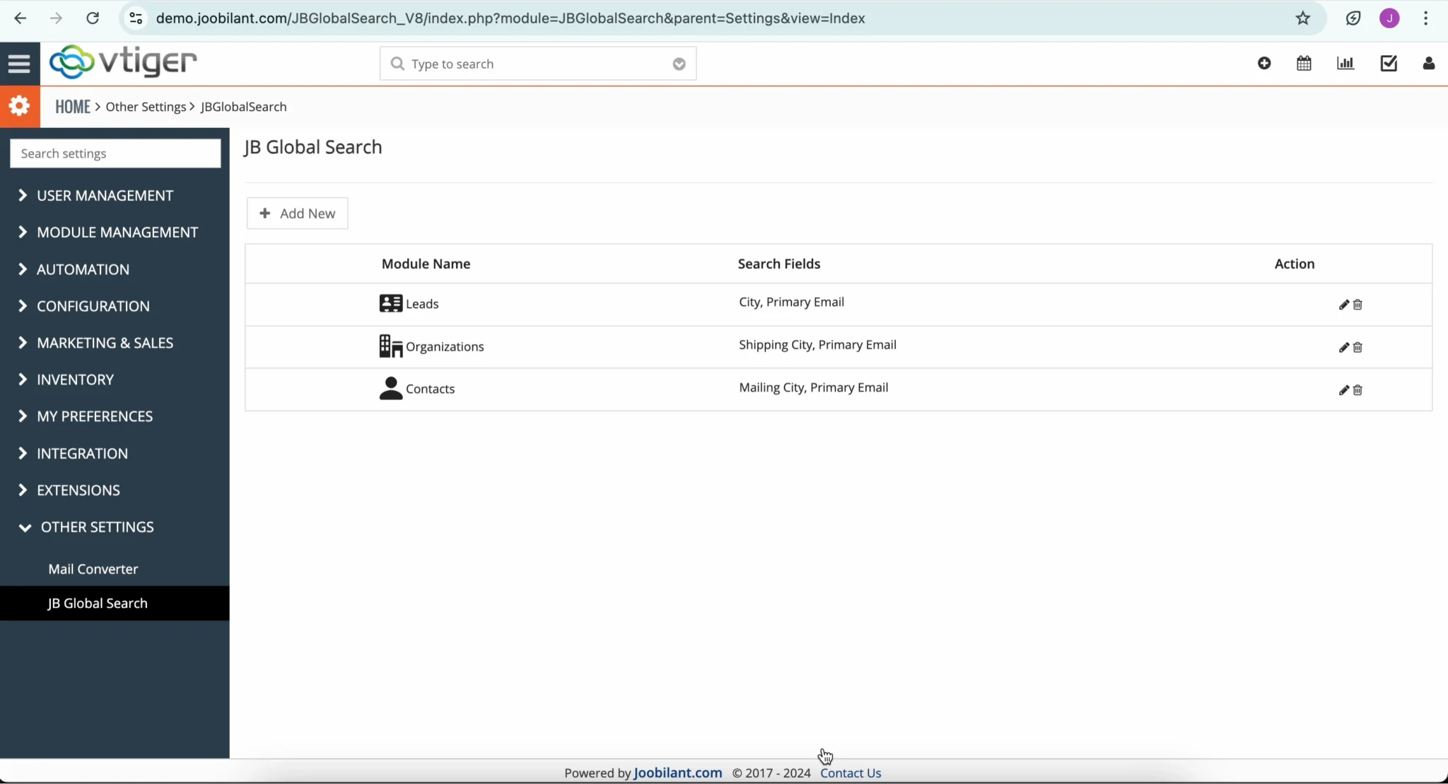 vtiger-global-search-configuration-succeccfull