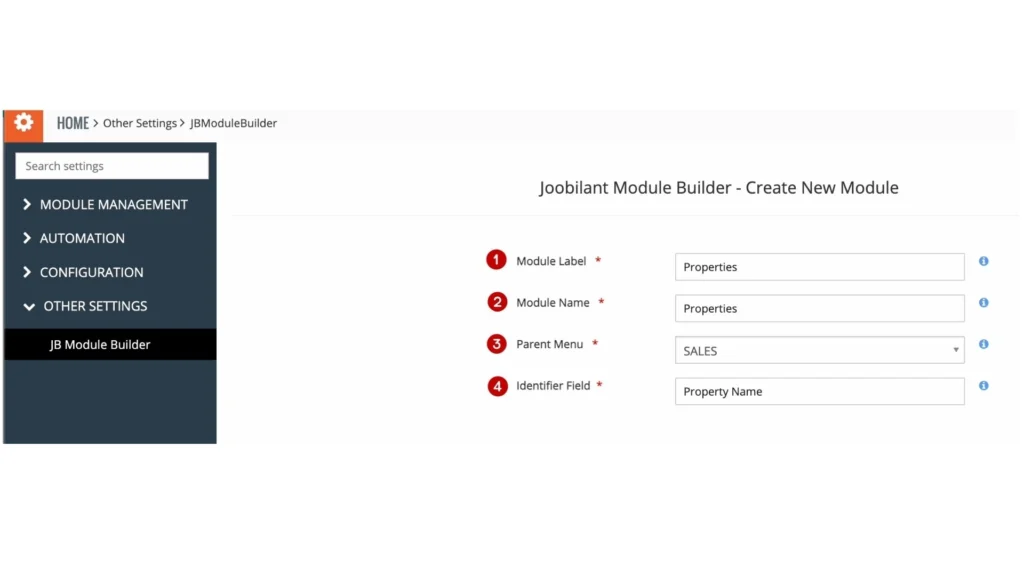module builder create new module create custom modules in Vtiger crm