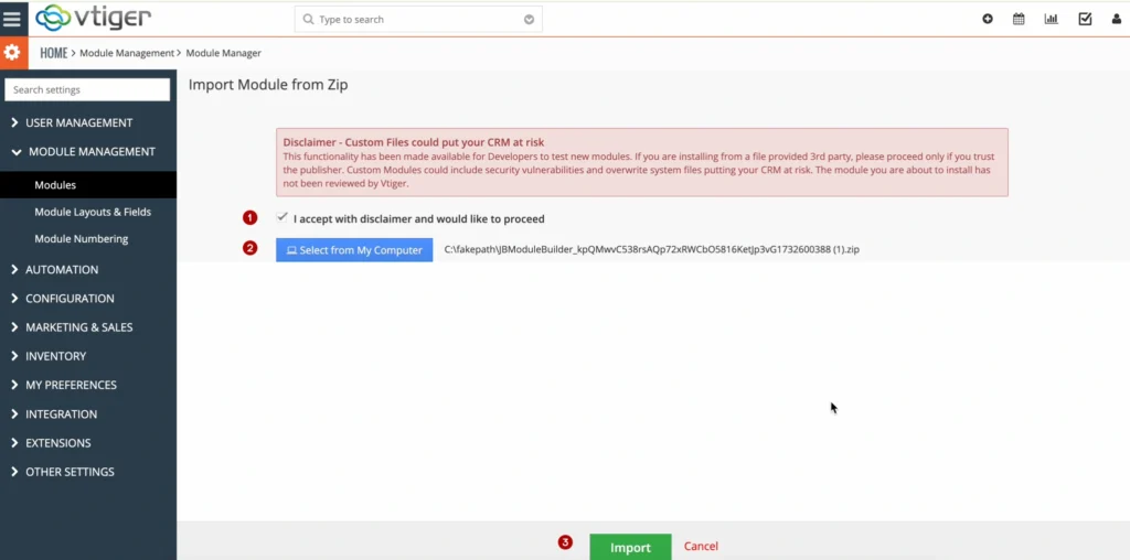 install modules in vtiger crm userguide 3