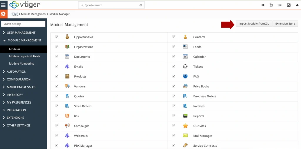 install modules in vtiger crm userguide 2