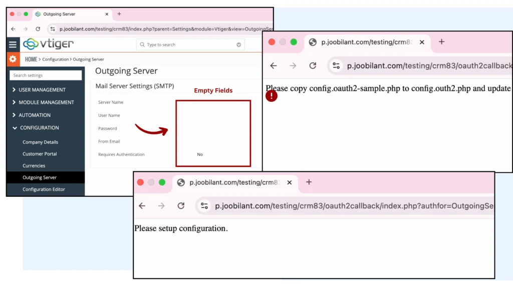 Fix Gmail SMTP Outgoing server setup Issues in Vtiger CRM version 8.3 2 Fix Gmail SMTP Issue in Vtiger CRM 8.3