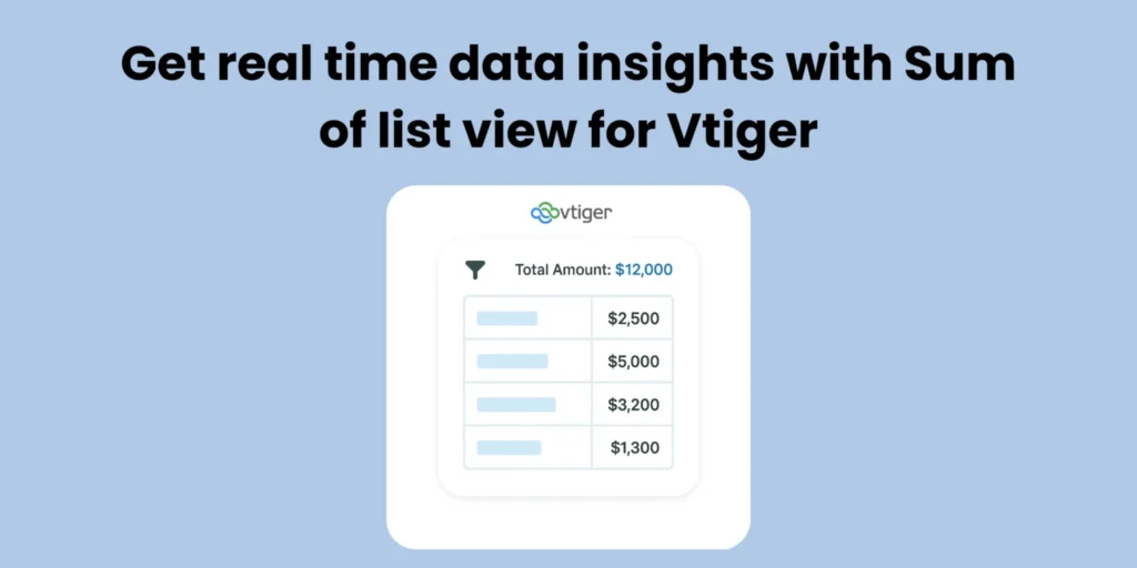 Get Real-Time Data Insights with Vtiger List View total - Vtiger Guides By Joobilant