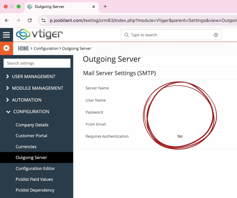 Fix Gmail SMTP Outgoing server setup Issues in Vtiger CRM version 8.3 10 Fix Gmail SMTP Issue in Vtiger CRM 8.3