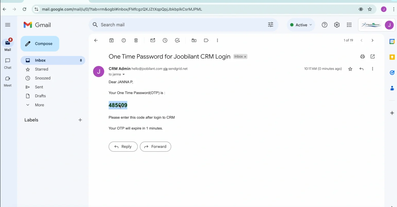 Vtiger 2Fa Email OTP by Joobilant