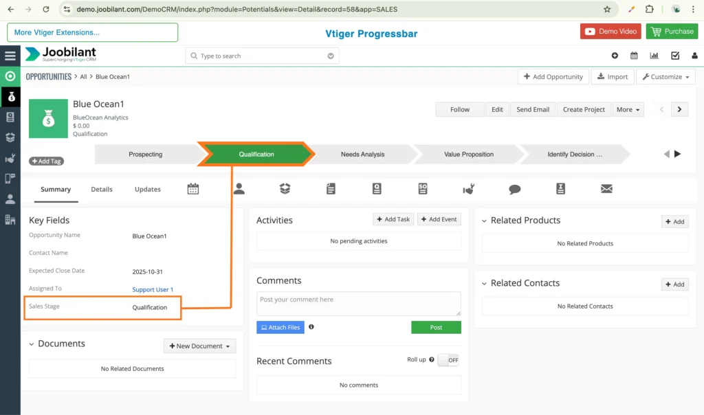 Progress Bar for Vtiger | User Guide & Configuration Steps